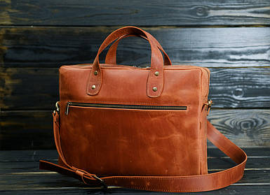 Чоловіча сумка Філіп з натуральної шкіри колір Коньяк