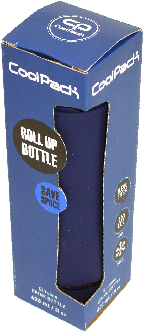 Пляшка для води силікон. Pump 600 мл синя NoZ14638, фото 1