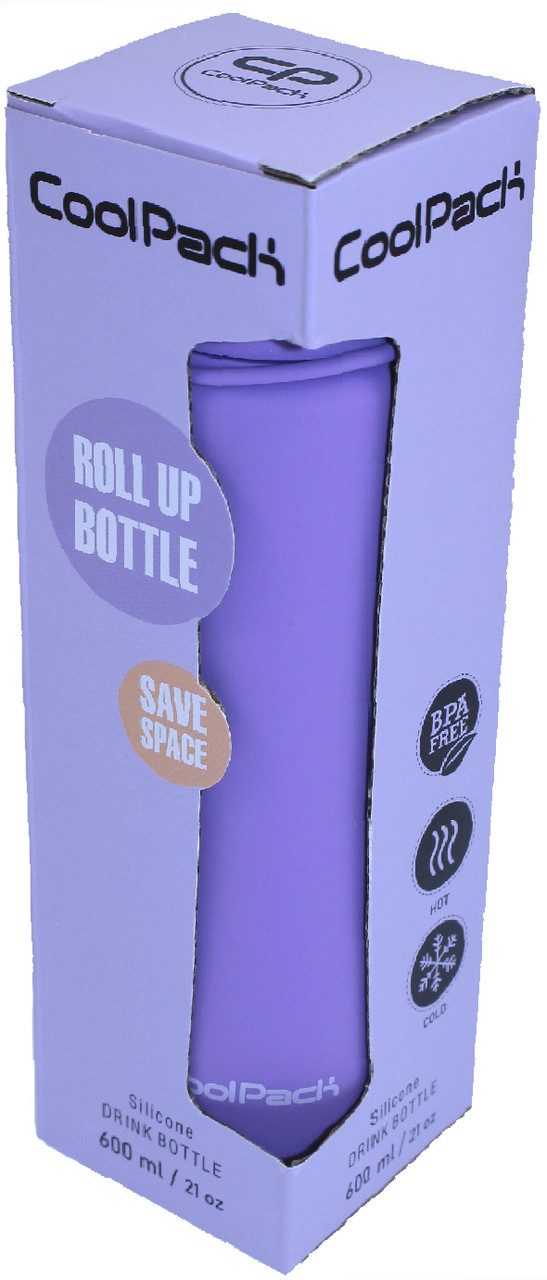 Пляшка для води силікон. Pump 600мл пудрово-фіолетовий №Z14648, фото 1
