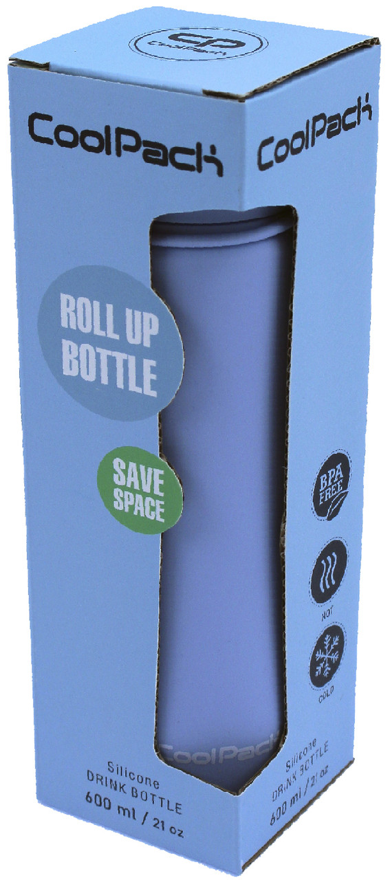 Пляшка для води силікон. Pump 600мл пудрово-блакитний №Z14646, фото 1