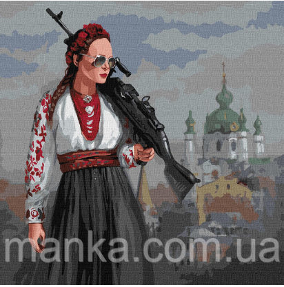 Картина за номерами 40х40 см.''Красавіца терпіти не буде" Ідейка КНО4869, фото 1