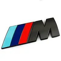 Шильдик логотип емблема BMW M на багажник Чорний