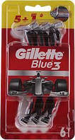 Бритви одноразові чоловічі Gillette Blue 3 Red and White 5+1 шт (7702018362585)