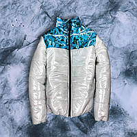 Куртка зимняя разноцветный верх белый низ 7-379