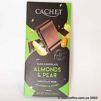 Cachet Almonds Pear бельгийский черный шоколад с миндалем и грушей 100г