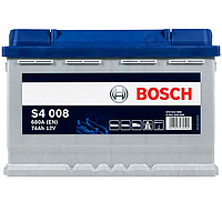 Аккумулятор автомобильный Bosch S4 74ah 680A (R+) (S40 080) (L3)