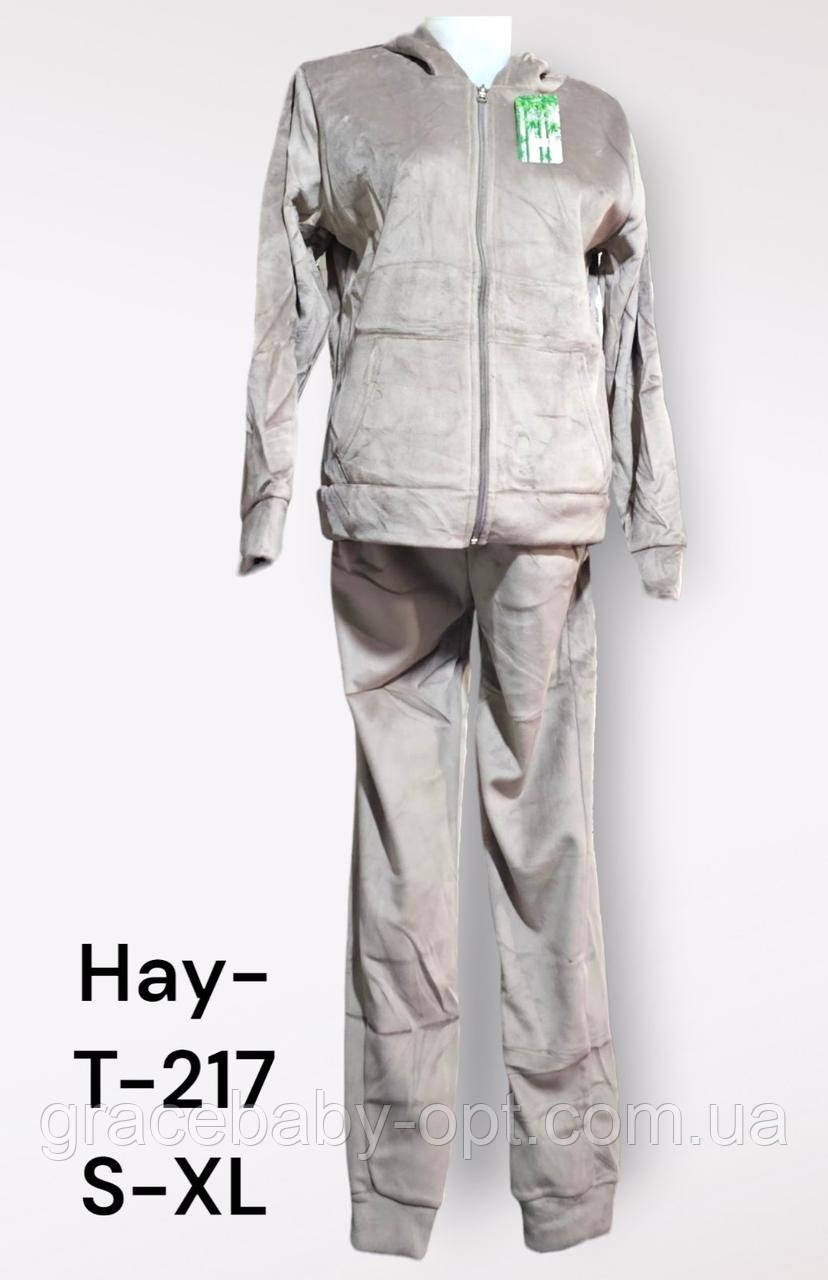 Жіночий утеплений велюровий спортивний костюм 2 в 1 оптом, S-XL рр., № Hay-T-217, фото 1