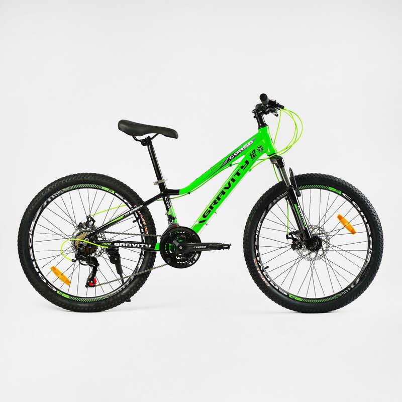 Велосипед спортивний Corso «GRAVITY» 24" дюйми GR-24275 рама алюмінієва 12', обладнання Shimano 21