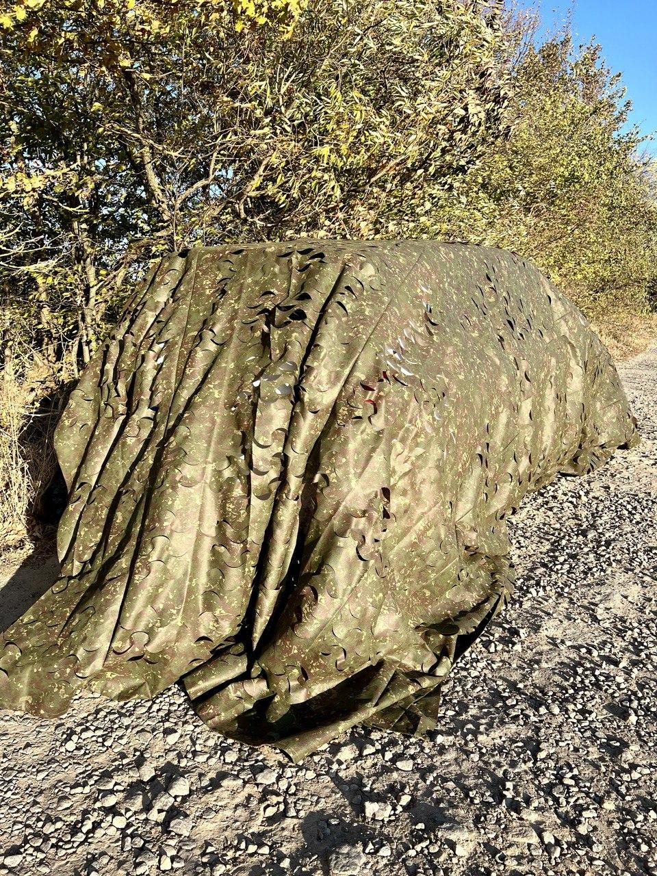 Маскувальна сітка 6х8м для автомобіля, пікапа, позашляховика та техніки. Сітка маскувальна Камуфляж осінь, фото 1