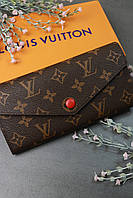 Женский кошелек Louis Vuitton большой красный с фирменной коробкой