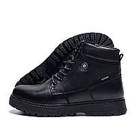 Мужские зимние черные ботинки Kristan, мужские ботинки на меху, мужские зимние утепленные кожаные ботинки