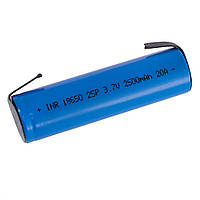 Li-Ion 2500mAh, 3,7V, 18650 литий-ионный аккумулятор INR18650 25P with stick (contacts) 20A