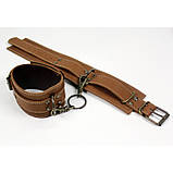 Окови преміум класу БДСМ із натуральної шкіри коричневого кольору Scappa Кайф, фото 2