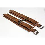 Окови преміум класу БДСМ із натуральної шкіри коричневого кольору Scappa Кайф, фото 4