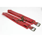 Окови преміум класу БДСМ із натуральної шкіри червоного кольору Scappa Кайф, фото 5