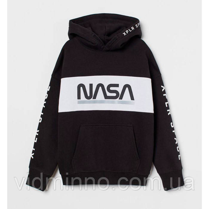Дитяча толстовка худі на флісі Nasa H&M на хлопчика підлітка 12-14 років - 158-164, 95004