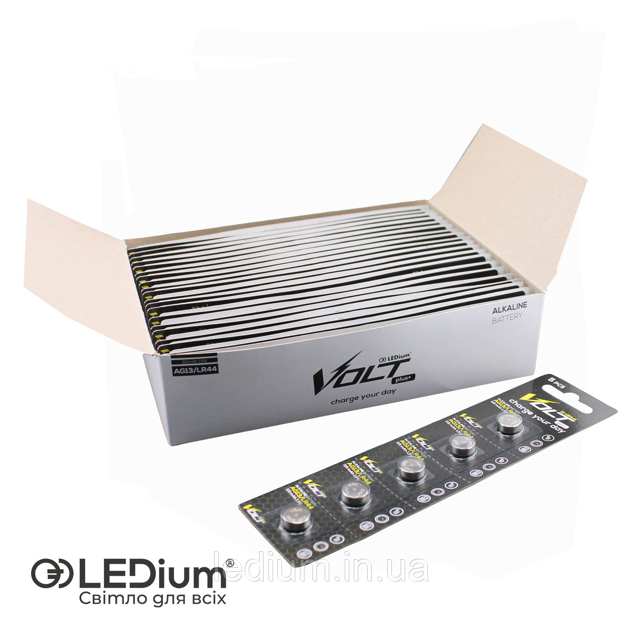 Батарейка лужна AG13/LR44 LEDium VOLT plus+