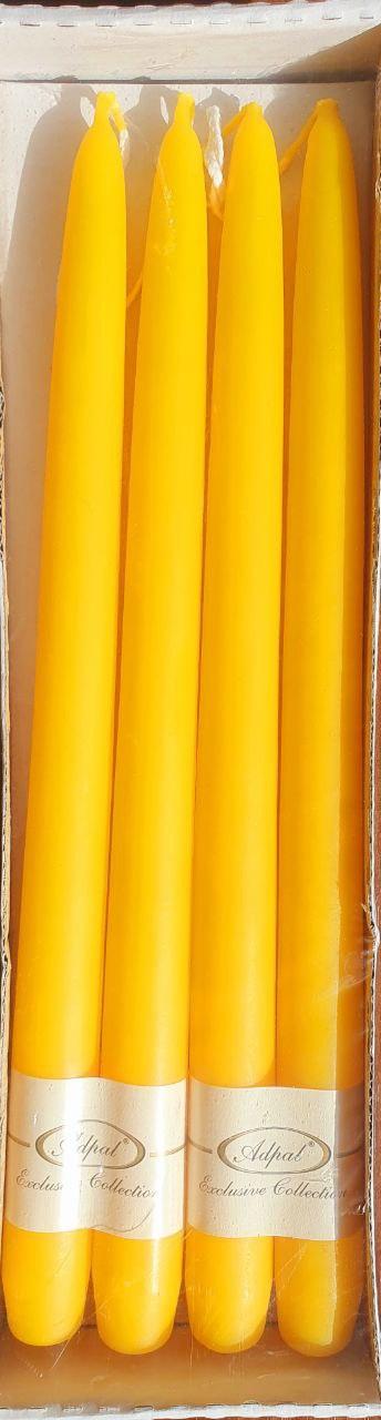 Свічка жовта h-23 см (у коробці 8 шт.)