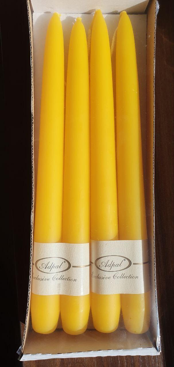 Свічка жовта h-29 см (у коробці 8 шт.)