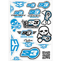 Стикеры с логотипом S3, синие