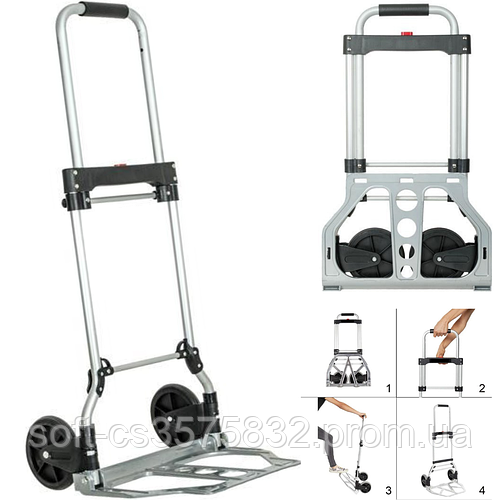 Тележка на колесах складная хозяйственная до 100 кг металлическая для ...
