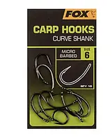Карповые крючки Fox Carp Hooks с изогнутым хвостовиком №4:№6