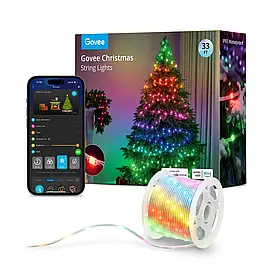 Світлодіодна Smart LED Гірлянда 10 метрів Govee RGBIC 100 Christmas Lights, WiFi+Bluetooth, IP65 (H70C1)