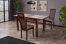 Стіл кухонний розкладний Керамік Модуль люкс, колір темний горіх