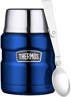 Термос для Їжі з ложкою 470мл, блакитний колір Thermos Style