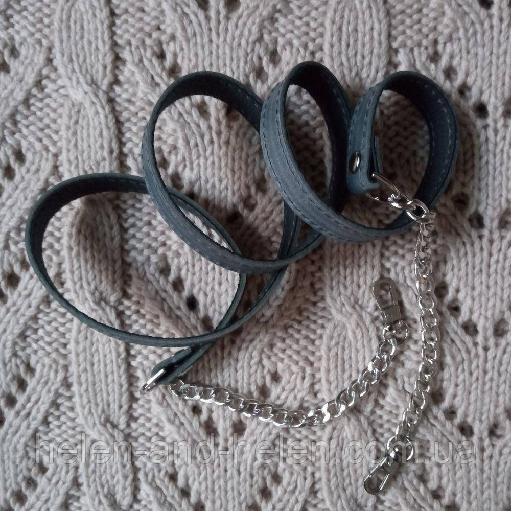 Ручка для міні - сумочки 1,5 *130. Джинс (Бірюза), фото 1