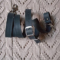 Ремінь сумки з натуральної шкіри 130*2. Джинс (Бірюза)