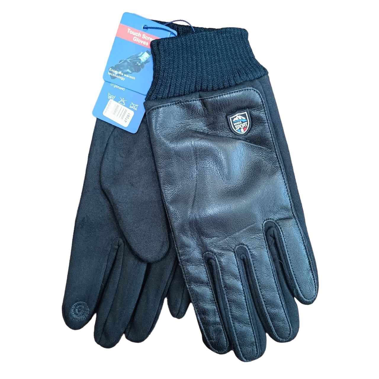 Рукавички чоловічі сенсорні спорт екошкіра + спандекс осінь-зима розмір 11 модель 2, фото 1