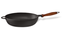 Сотейник чавунний із дерев'яною ручкою діаметром 240 мм і заввишки 60 мм