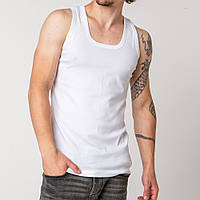 Майка натільна чоловіча біла бавовняна Розмір S М L XL XXL 3XL 4XL