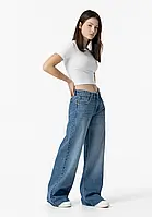 Джинсы прямые Wide Leg для девочки Tiffosi синие