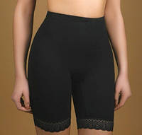 Панталоны женские из термополотна и кружева Афина 048 черные 6XL
