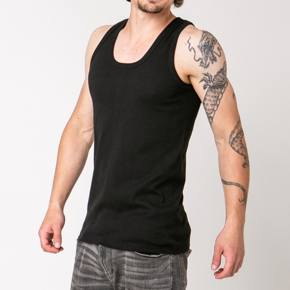 Майка чоловіча чорна бавовняна Розмір S М L XL XXL 3XL, фото 1