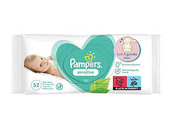 Дитячі вологі серветки Sensititve 52шт ТМ PAMPERS