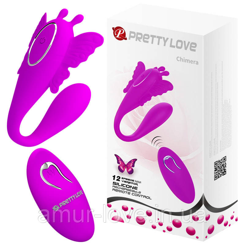 Вібратор для двох Pretty Love Chimera Stimulator Purple, фото 1