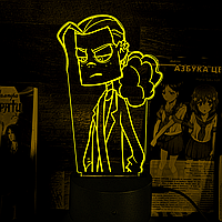 Акриловый 3D светильник-ночник Metal Family Ди желтый