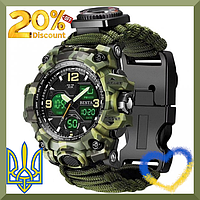 Чоловічий наручний годинник Besta Life Pro Khaki з компасом, Оригінальний класичний чоловічий наручний годинник
