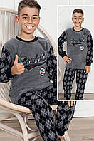 ОПТОМ Пижама серая утепленная для мальчика-подростка "Baseball League" (134 см.) Minimoon 8699105422033