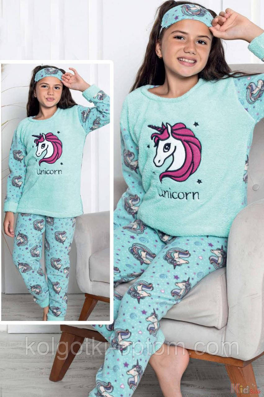 ОПТОМ Піжама утеплена м'ятна "Unicorn" для дівчинки (110 см.)  Minimoon 8699105470041