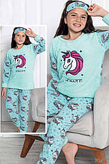 ОПТОМ Піжама утеплена м'ятна "Unicorn" для дівчинки (110 см.)  Minimoon 8699105470041