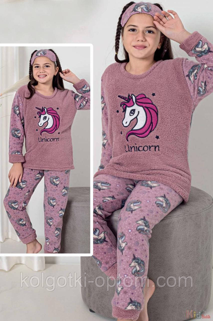 ОПТОМ Піжама утеплена рожева "Unicorn" (134 см.)  Minimoon 8699105470096