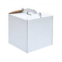 Коробка кондитерская з микрогофры для торта 30х30х30 см, белая (за 1 шт)