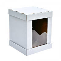 Коробка кондитерська з мікрогофри з вікном для торта 35х27х27см, біла КГ09, за 1шт 9085