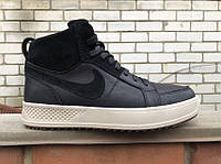 Чоловічі зимові черевики Nike Air шкіряні чорні 41 (27,0 см) розмір