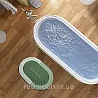 Вологопоглинаючий килимок у ванну (57х38см), Темно-зелений / Діатомітовий овальний килимок у ванну, фото 3