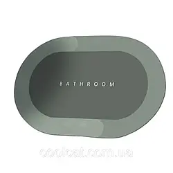 Вологовбираючий килимок для ванної (57х38см), Темно-зелений / Діатомітовий антиковзний килимок у ванну